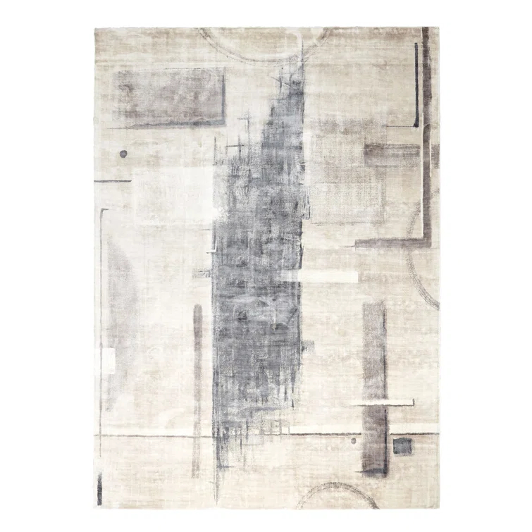 Shasta Contemporary Handmade Viscose Rug, 8' x 10', Grey