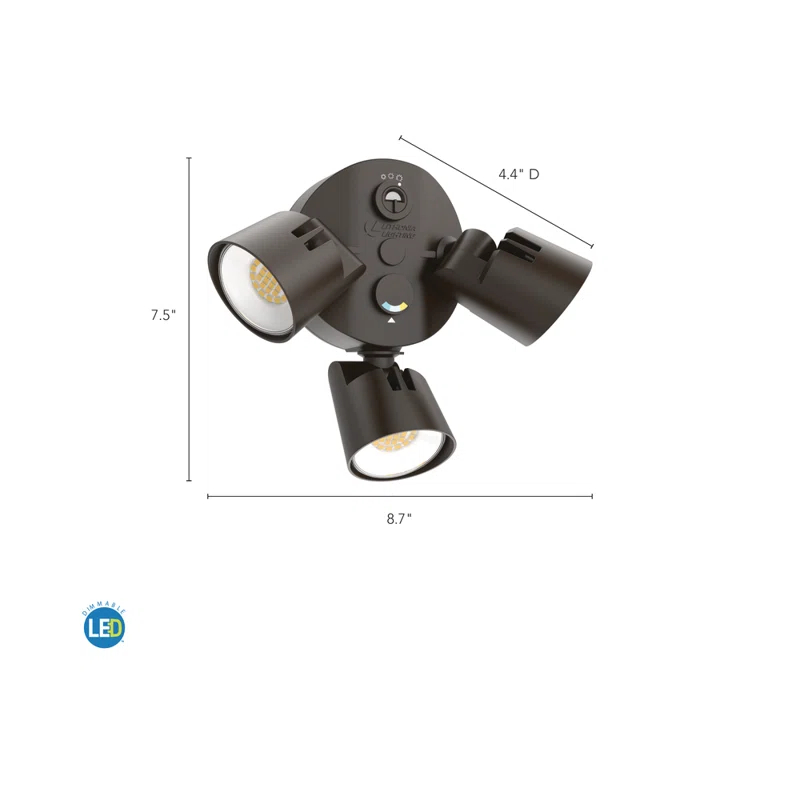 Lithonia Lighting 3 - Head Hardwired Dusk to Dawn Outdoor Security Flood Light