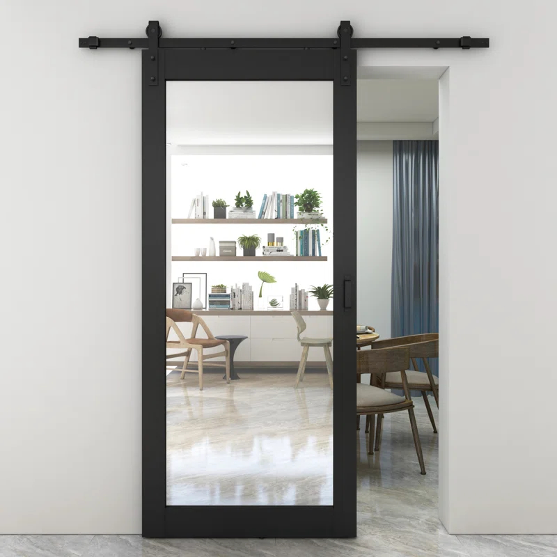 Calhome Sliding Mirror Barn Door with Hardware Kit and Door Handle