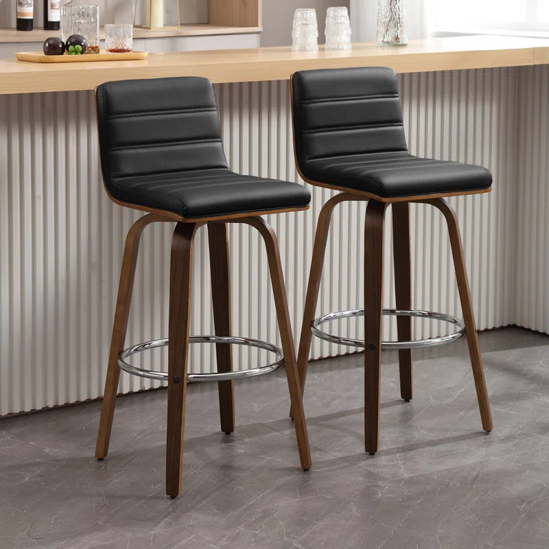 Corrigan Studio® Upholstered Swivel Stool (Set of 2)