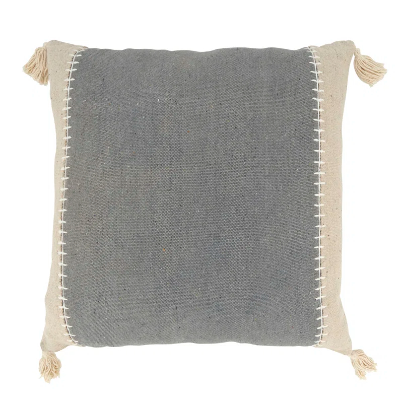 Saro Gianni Collection Tassels Cotton Throw Pillow