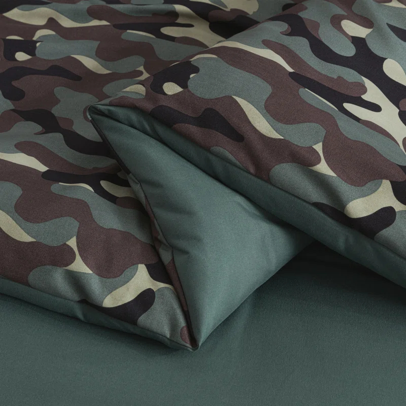 OLO Camouflage Printed Microfiber Reversible 3 Piece Comforter Set