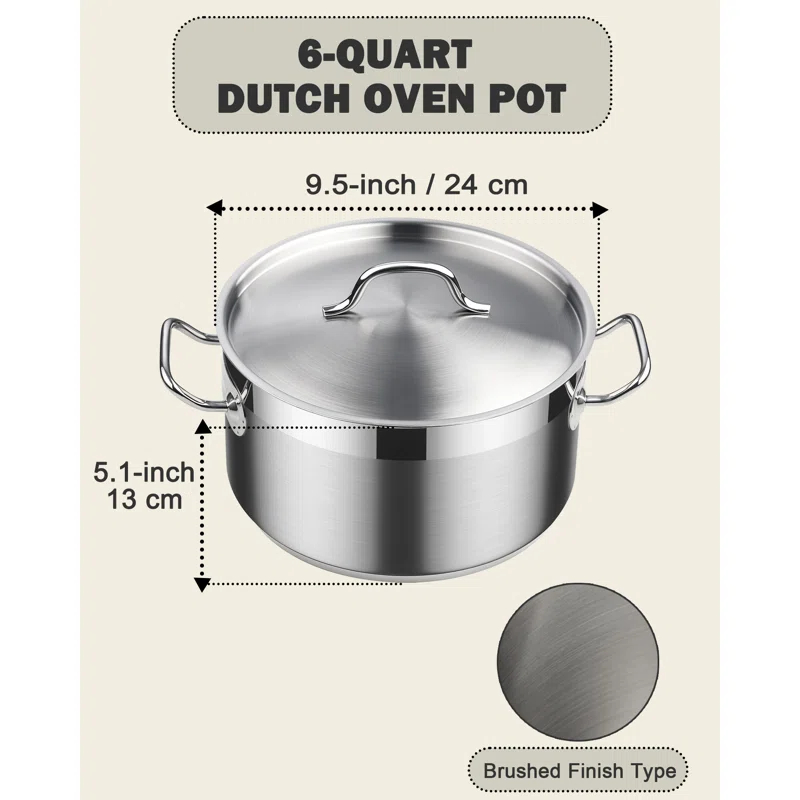 Cooks Standard Cooks Standard 6 Quarts Stainless Steel Stock Pot