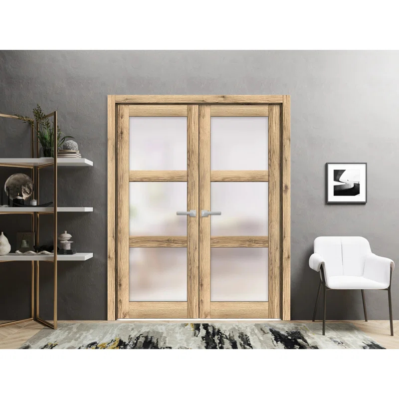 SARTODOORS Lucia Solid + Manufactured Wood Paneled French Doors