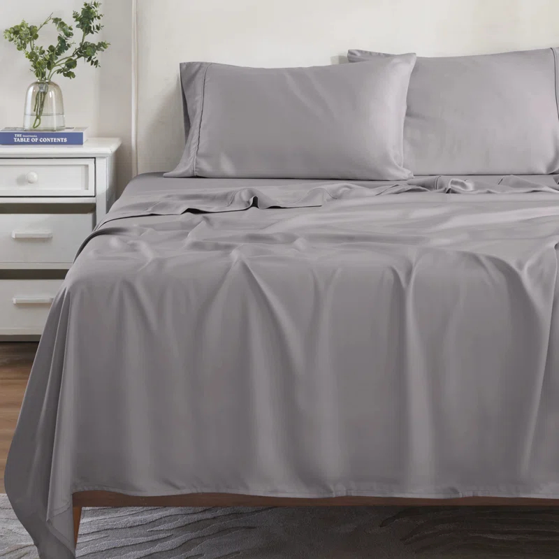 Superior Modal From Beechwood 300 Thread Count Lightweight Cooling Solid Deep Pocket Bed Sheet Set