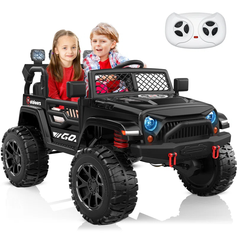 DEARAUTO DearAuto 24v Kids Ride On Car With Eva Tires, 4x75w Motors, Four Wheel Suspension, 3 Adjustable Speed, Mp3, Bluetooth,powered Ride On Truck For Kids