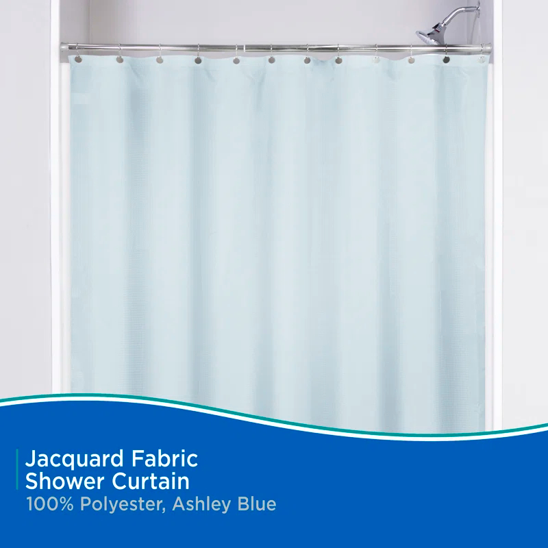 Kenney Kenney Water Repellant Jacquard Fabric Shower Curtain, 70" W x 72" H