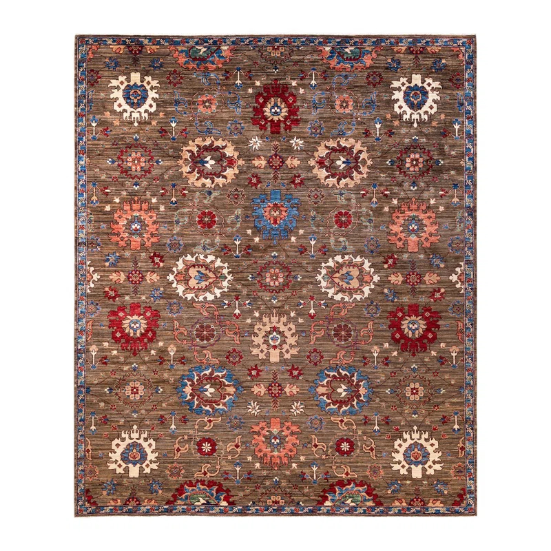 Isabelline Demontra One-of-a-Kind 8' 3" X 9' 10" New Age Wool Area Rug Brown