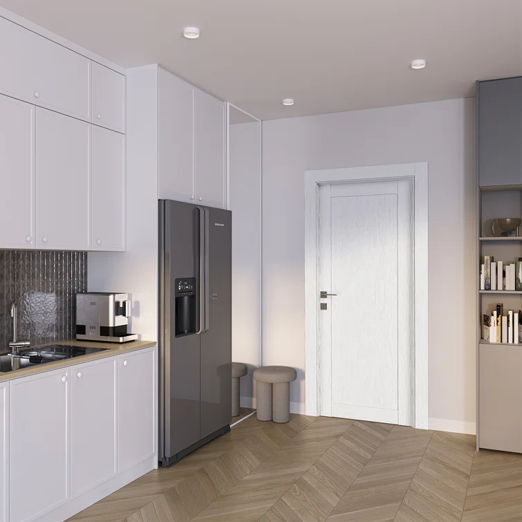 Belldinni 1 Panel Shaker DIY-Friendly Solid Manufactured Wood Paneled Prefinished Standard Interior Door