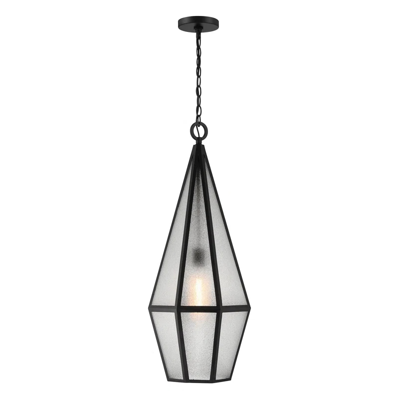 Savoy House Peninsula 1-Light Outdoor Hanging Lantern in Matte Black