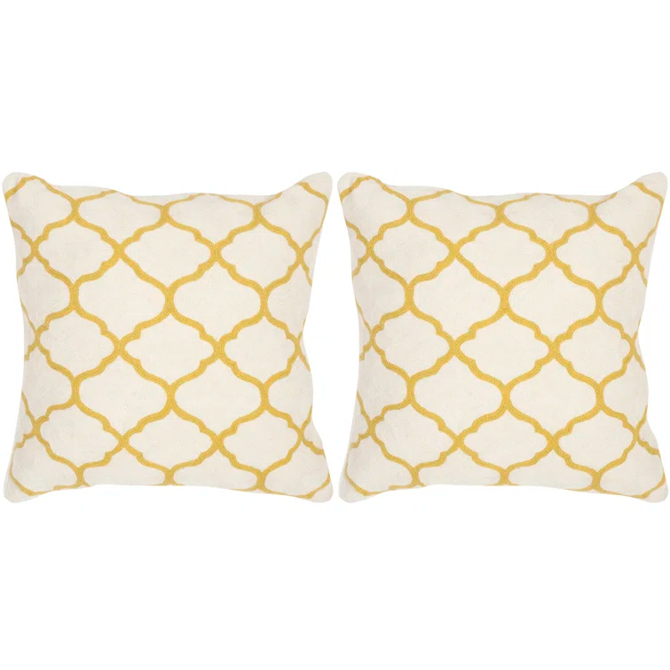 Safavieh Geometric Feather Reversible Throw Pillow (Set of 2)