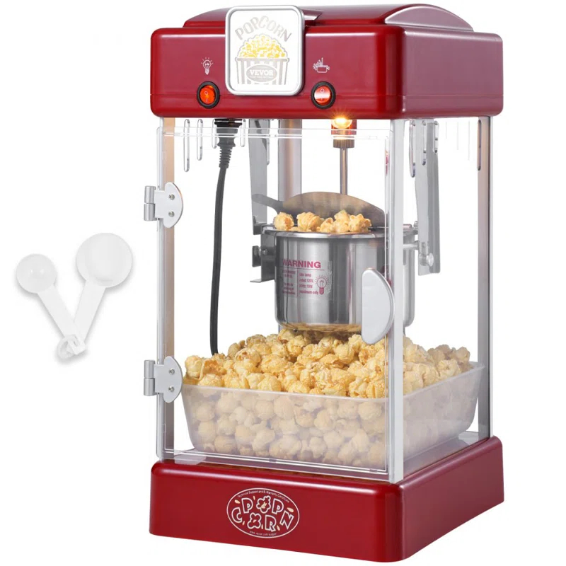 Stellweilan Tessberg Popcorn Popper Machine Tabletop Popcorn Maker 300W 2.5 Oz Red