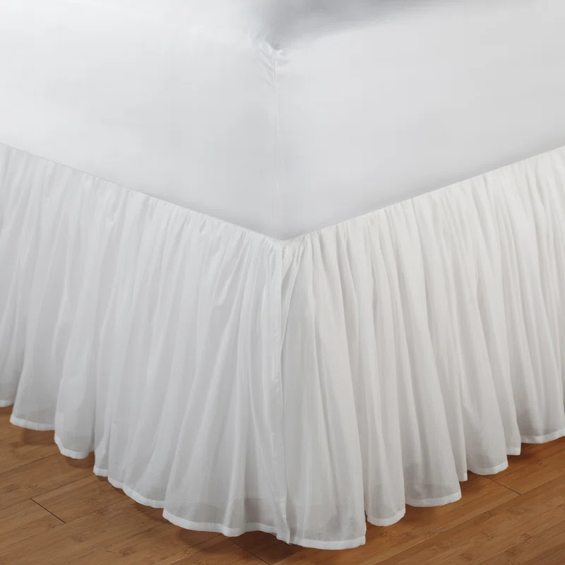 Greenland Home Fashions Cotton Voile White Bed Skirt
