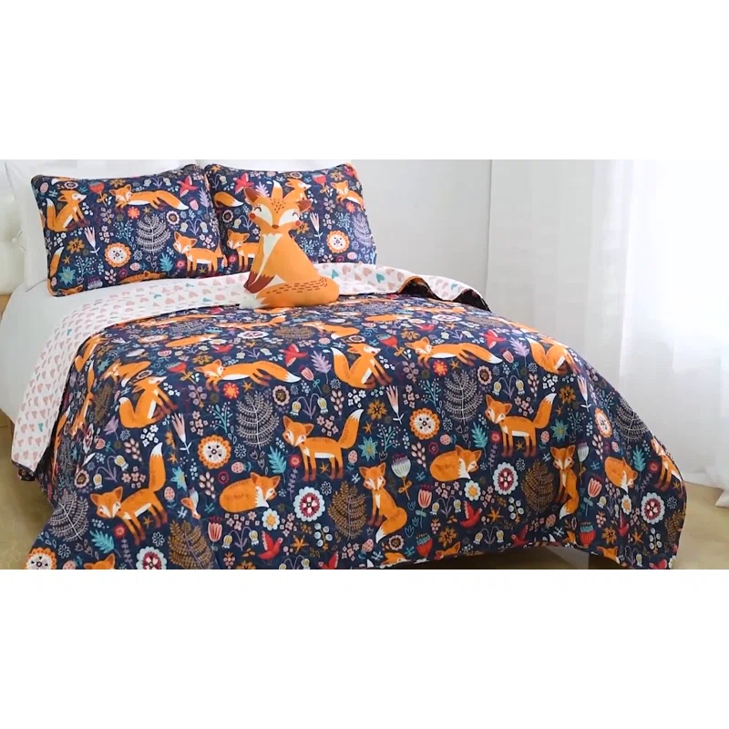 Lush Decor Microfiber Reversible Traditional 4 Piece Quilt Set
