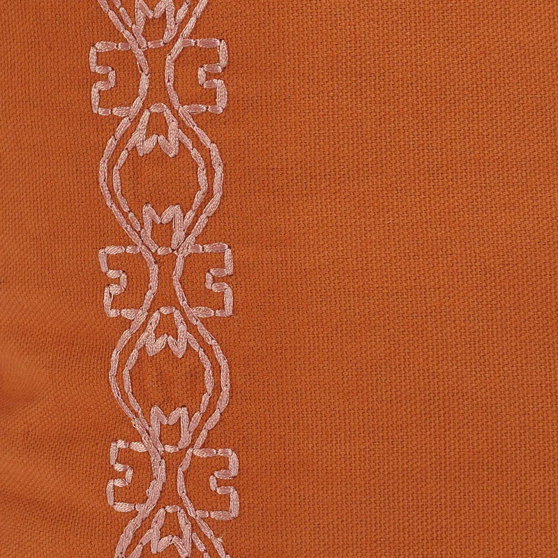 Rajani Home Casual Burnt Orange Solid Embroidered Cotton Throw Pillow Set
