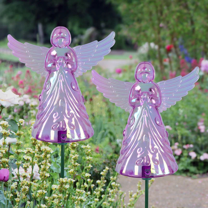 Exhart 2 Piece Angel WindyWing Garden Stakes, 4.5 by 30 Inches (Set of 2)