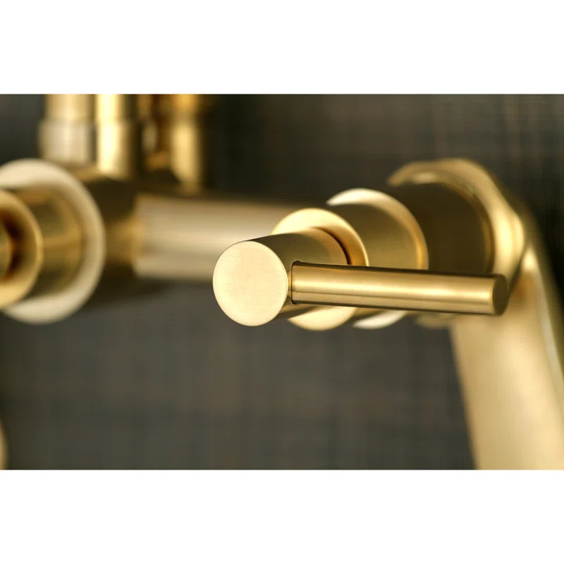 Kingston Brass AE8157DL Kingston Brass Concord Three-Handle 2-Hole Tub Wall Mount Clawfoot Tub Faucet with Hand Shower