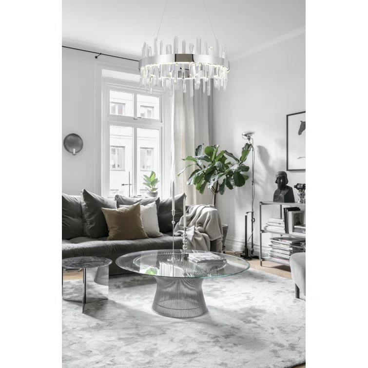 Bethel International LED Chandelier  Chrome Stainless Steel & Crystal