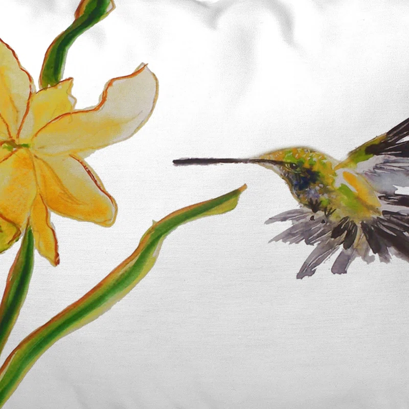 Betsy Drake Interiors Hummingbird Indoor/Outdoor Throw Pillow