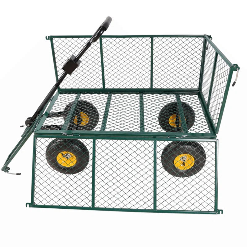 GZMWON Flower Cart Garden Flower Cart Is Easier To Transport Firewood Green+Cloth Bag