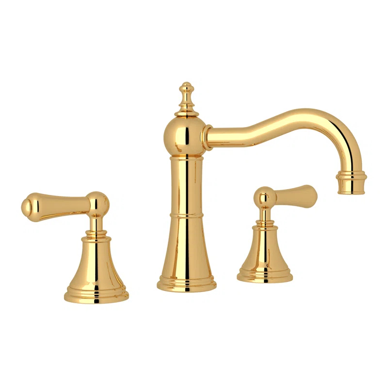 Perrin & Rowe U.3723LS-EG-2 Georgian Era Widespread Lavatory Faucet With Column Spout