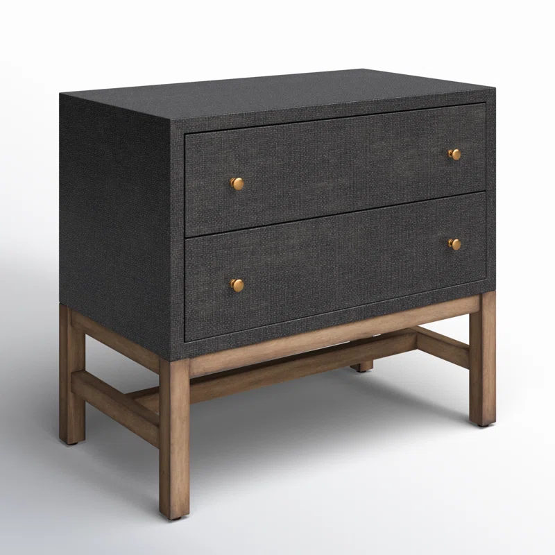 Birch Lane™ Hakana 2 - Drawer Raffia Nightstand