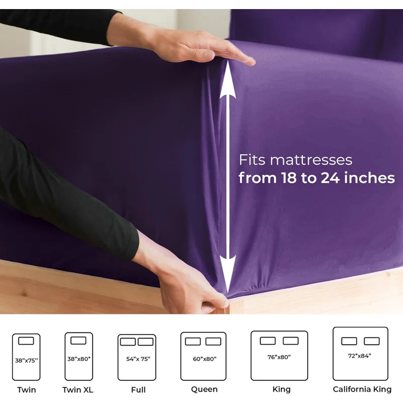 CGK Linens 6 Piece Extra Deep Pocket Ultra Soft & Cooling Sheet Set