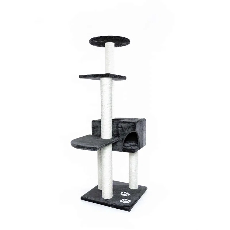 TRIXIE Alicante 56-in Cat Tower with Scratching Posts, Cat Tree with Condo and Platforms, Cat Playground