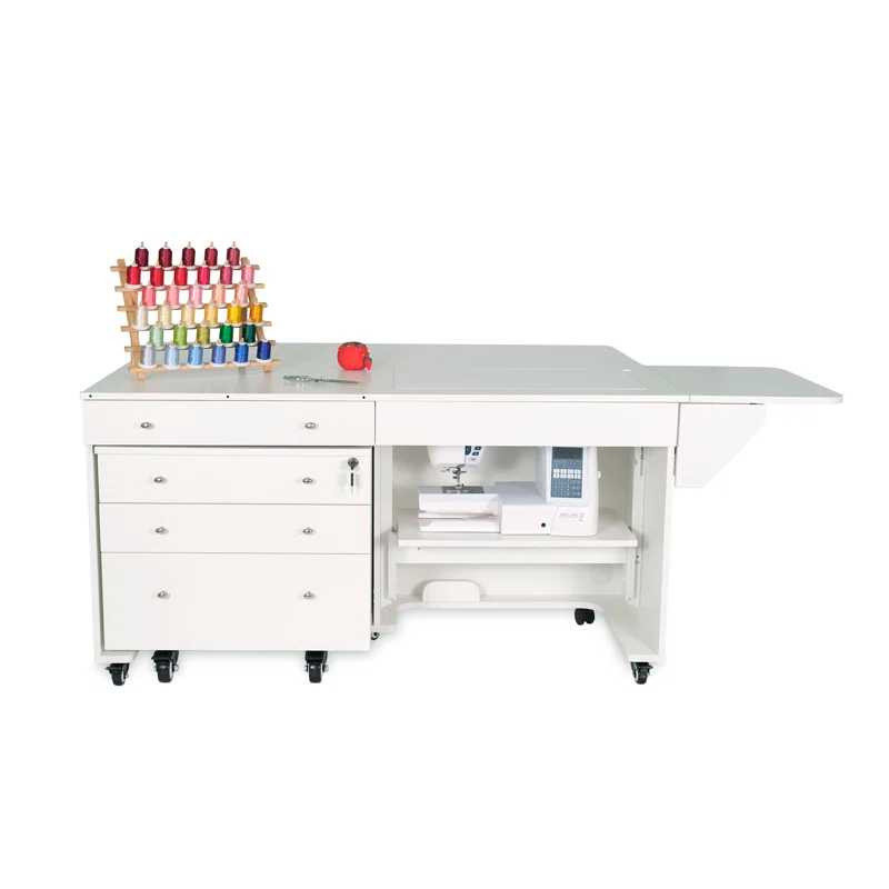 Arrow Sewing Kangaroo & Joey Hydraulic Lift Sewing Cabinet and Storage Caddy Combo by Kangaroo Sewing Furniture