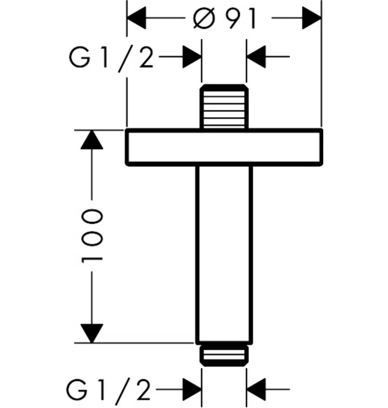 AXOR AXOR ShowerSolutions 4-Inch Extension Pipe for Ceiling Mount Shower Heads 26432251