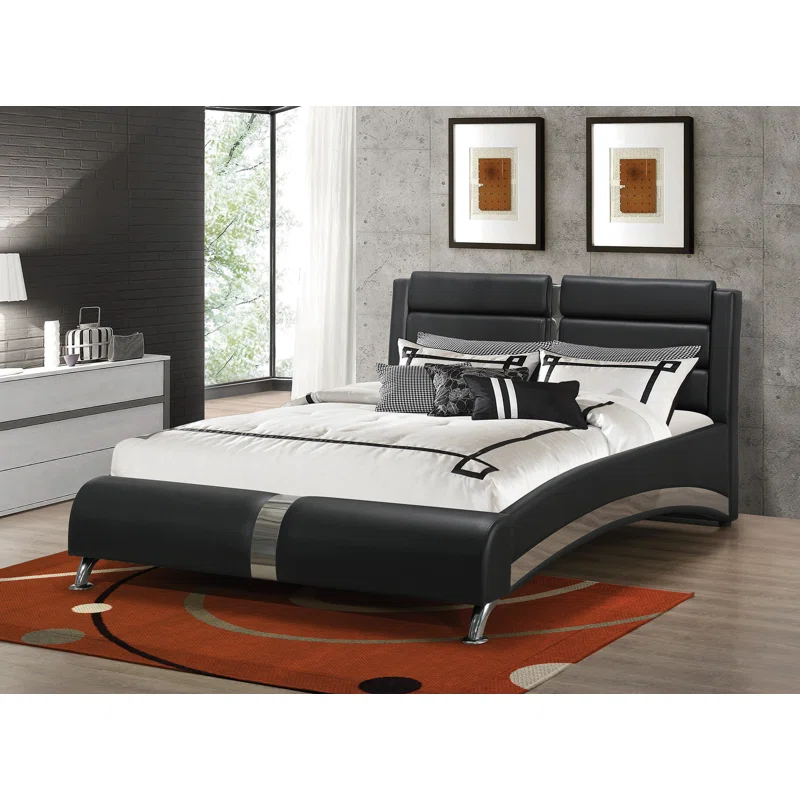 Artimiza Vegan Leather Sleigh Bed