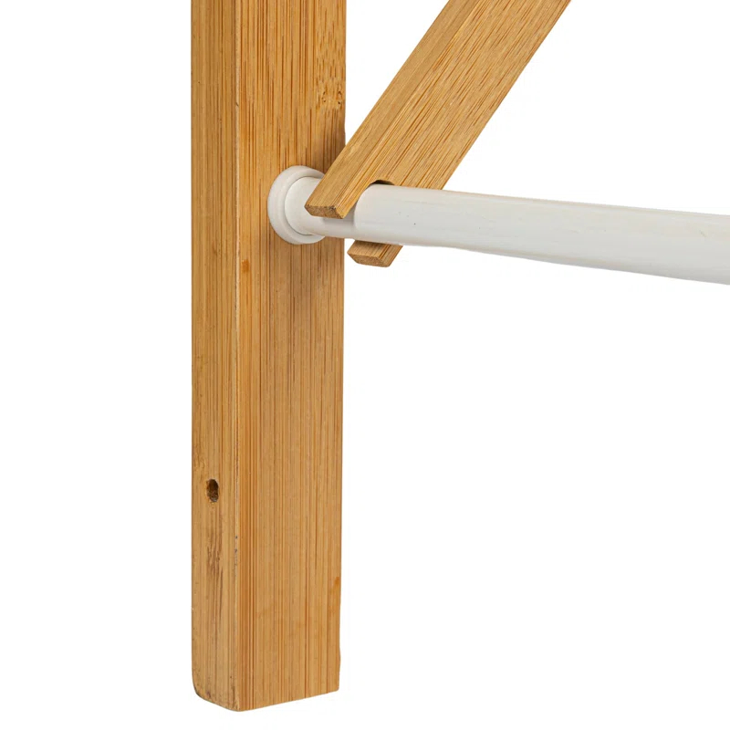 Household Essentials Meghan Bamboo Foldable Wall-Mounted Drying Rack