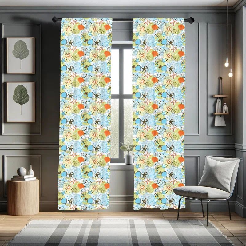 Ambesonne Semi-Sheer Rod Pocket Curtain Panels (Set of 2)