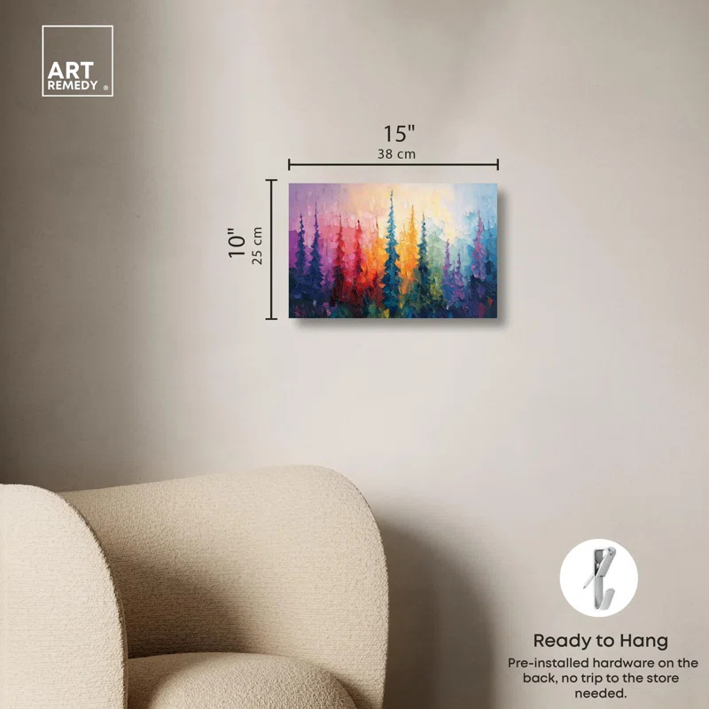 Art Remedy Branching Color Fusion Canvas Colorful Floral Art by Art Remedy