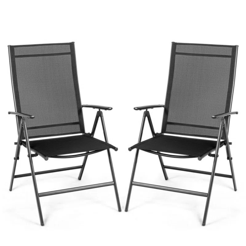 Corrigan Studio® Set Of 2 Adjustable Portable Patio Folding Dining Chair Recliners
