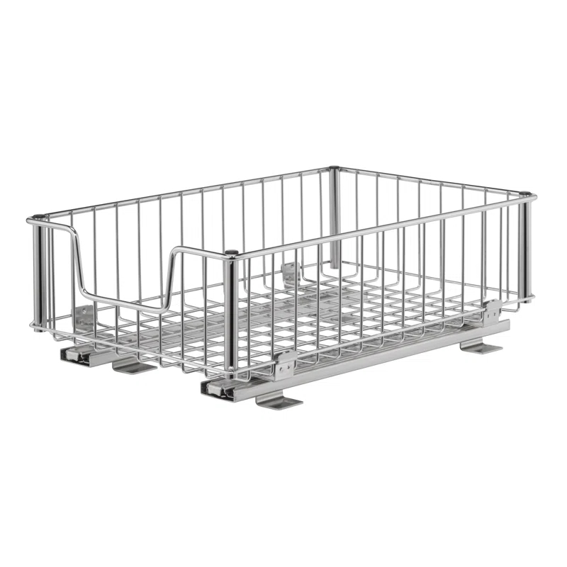 Trinity TRINITY 11.5 in. W x 6.25 in. H x 17.75 in. D Chrome Steel Wire in Cabinet Sliding Drawer