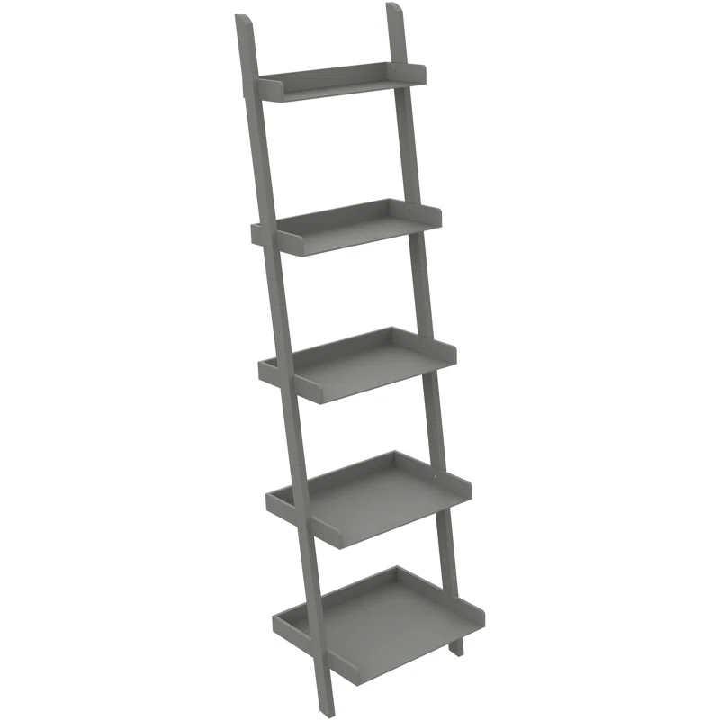 Ballucci Lado 5-Tier 67" H x 18" W Wood Leaning Ladder Bookcase