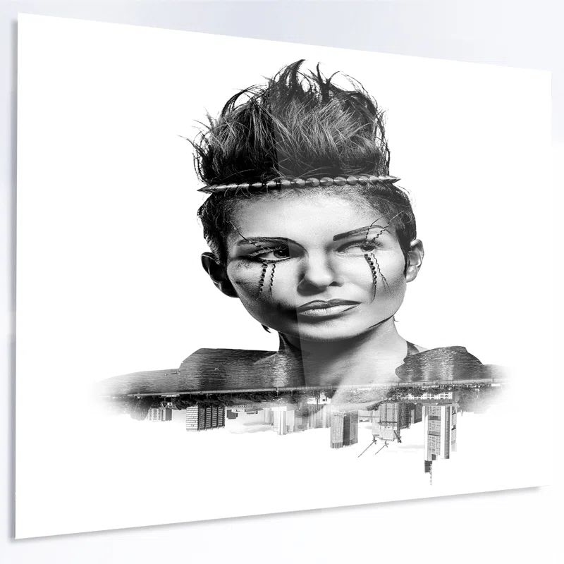 Design Art " Double Exposure Woman With Hair "