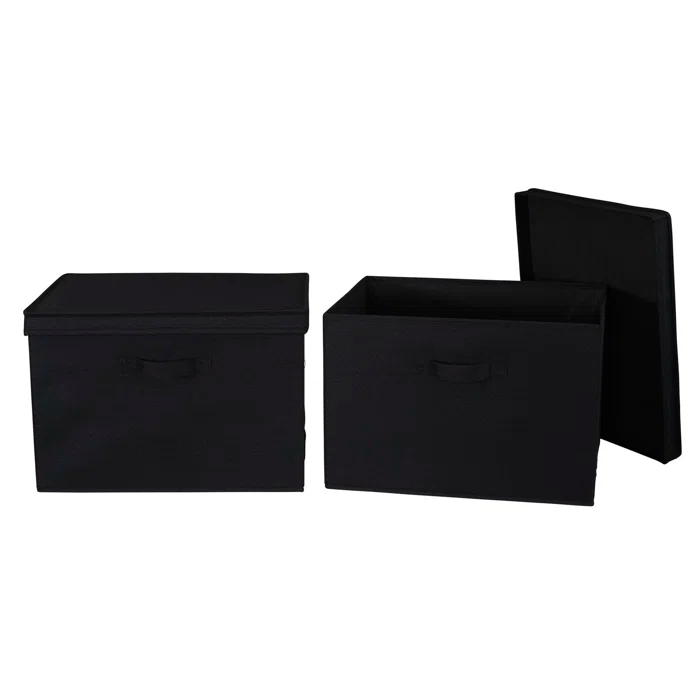 Household Essentials Household Essentials Wide Storage Box Fabric Bin (Set of 2)