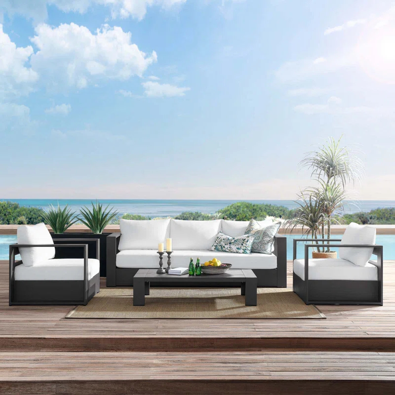Modway Modway Tahoe Outdoor Aluminum 4-piece Conversation Set with Coffee Table