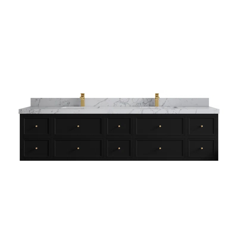 Willow Collections Roswell Floating 84'' Double Bathroom Vanity with Top