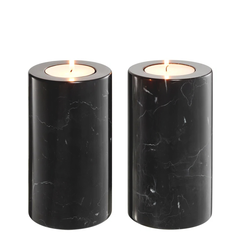 Eichholtz Tobor Marble Tabletop Candlestick (Set of 2)
