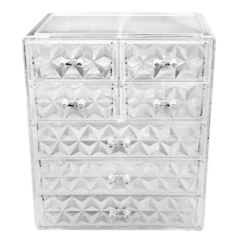 Sorbus Sorbus 7 Drawers Acrylic Makeup and Jewelry Cosmetics Organizer with Mesh Padding in Black