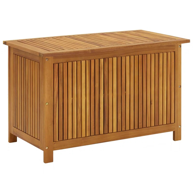 vidaXL Patio Storage Box Cushion and Blanket Outdoor Garden Solid Wood Acacia