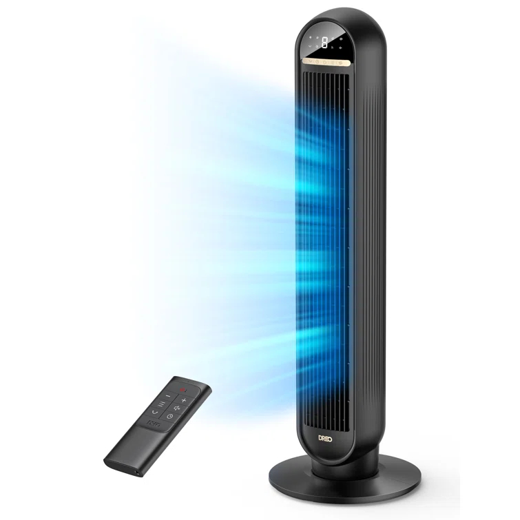 Dreo Dreo Tower Fans for Home, 36" Standing Floor Fan with Remote, 90° Oscillating Fan, 24 ft/s High Velocity, LED Display, 4 Speeds, 4 Modes, 8H Timer, Quiet Bedroom Fan