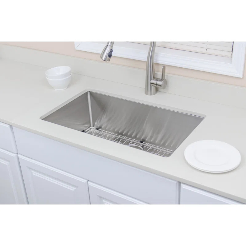 Wells Sinkware NCU3018-10-1 New Chef’s 30'' L Undermount Single Bowl Stainless Steel Kitchen Sink