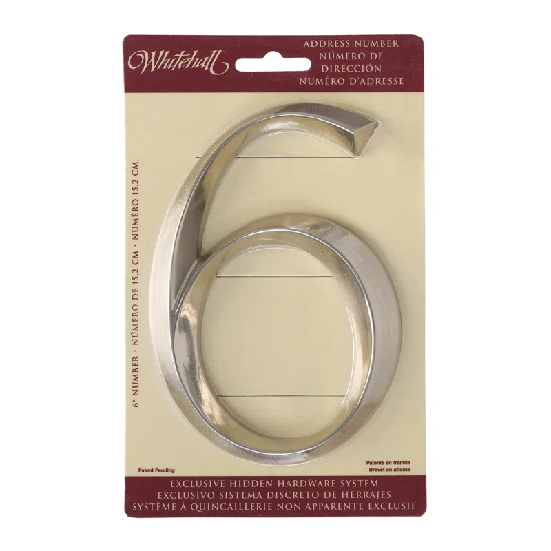 Whitehall Products 6 in. Surface Mount House Number