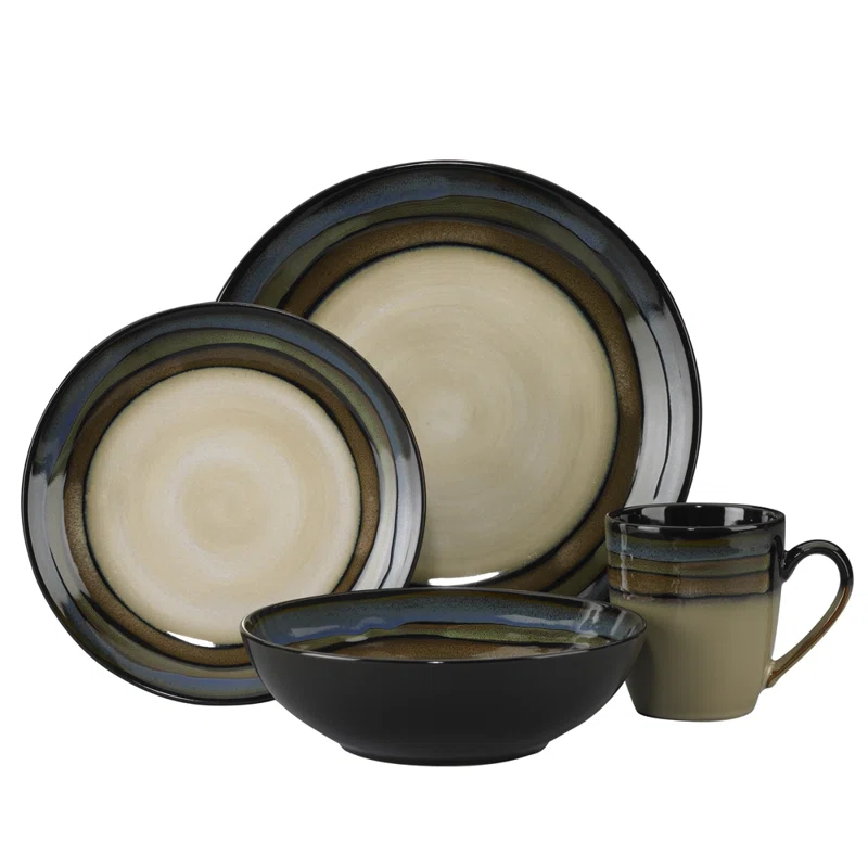 Pfaltzgraff Pfaltzgraff Galaxy Blue 16-Piece Stoneware Dinnerware Set, Service for 4