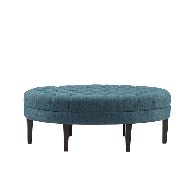 Martin Button Tufted Oval Cocktail Ottoman