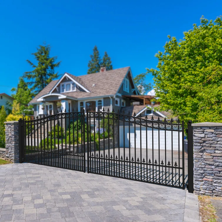 ALEKO Steel Dual Swing Driveway Gate - PRAGUE Style